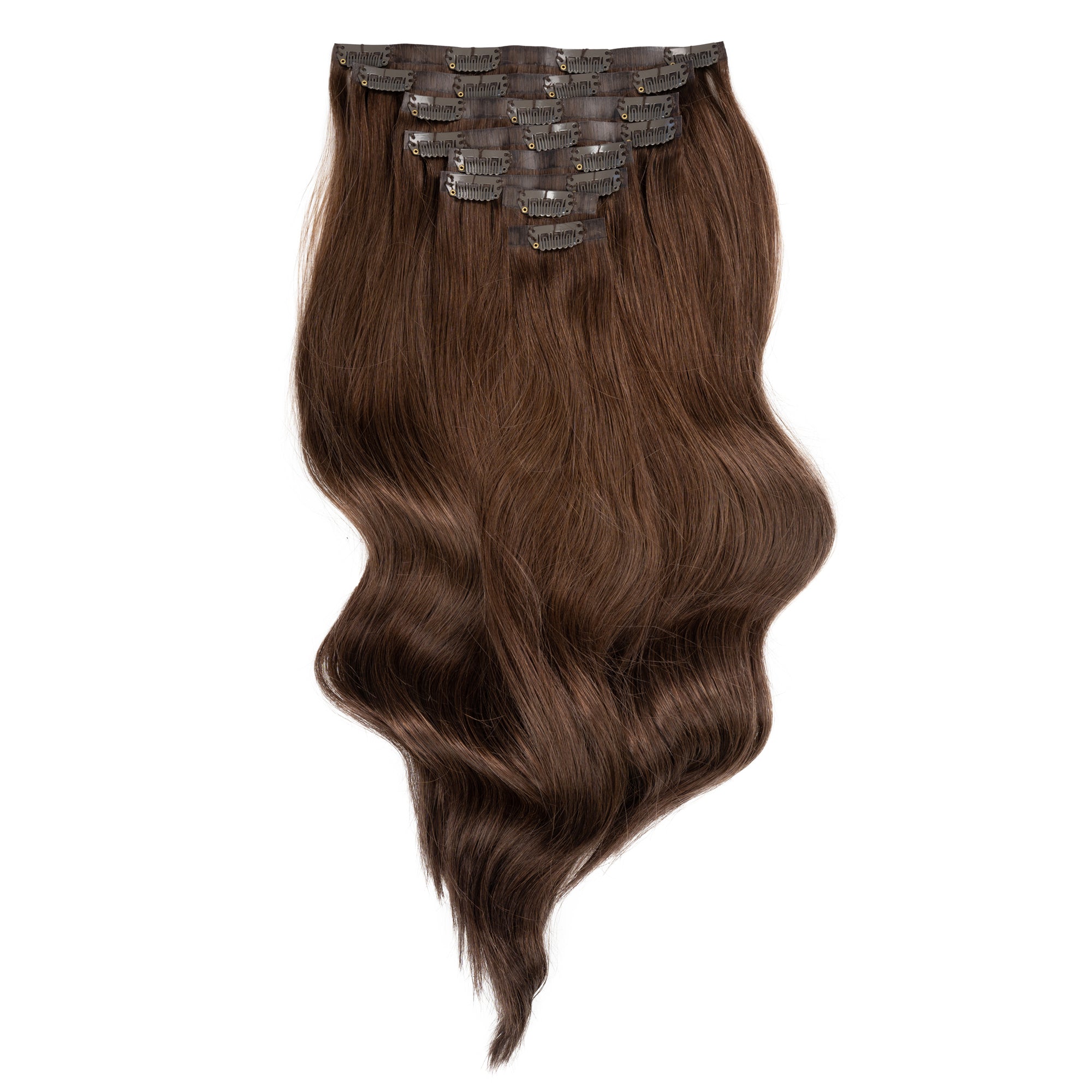 Deluxe Clip In Hair Extensions 20" Colour 6 Warm Brown - Maneology Hair Extensions