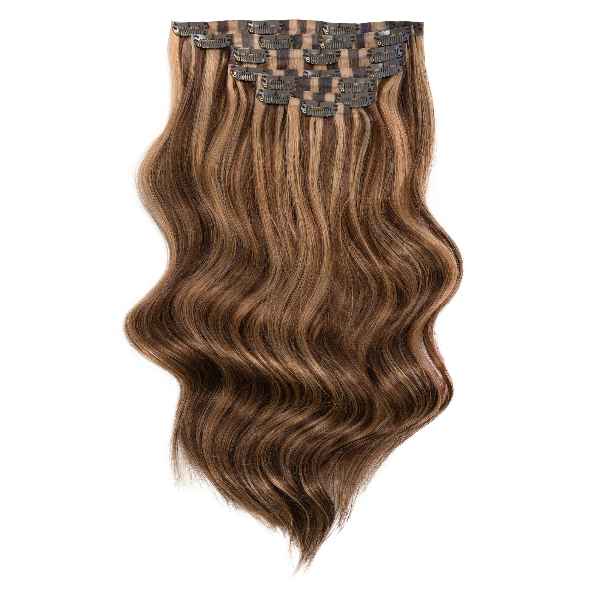Deluxe Clip In Hair Extensions 20" Colour P6 27 Brown & Caramel - Maneology Hair Extensions